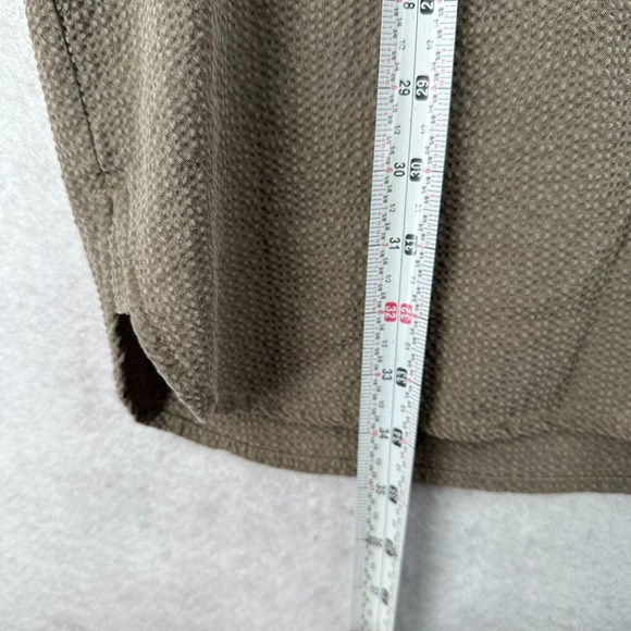 Pure J Jill Shirt Dress Women MEDIUM Taupe Textured Seersucker Laganlook Neutral - Picture 12 of 13